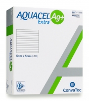 AQUACEL AG + EXTRA DRESSING 5CM X 5CM, 10