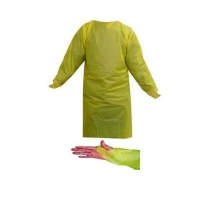 DISPOSABLE CPE YELLOW THUMB GOWNS REGULAR, 75