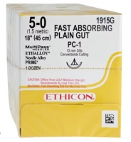 ETHICON FAST ABSORB SUTURE 5/0 PC-1 13MM 3/8C 45CM, 12