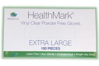 HEALTHMARK VINYL CLEAR POWDER FREE GLOVES EXTRA LARGE, 100
